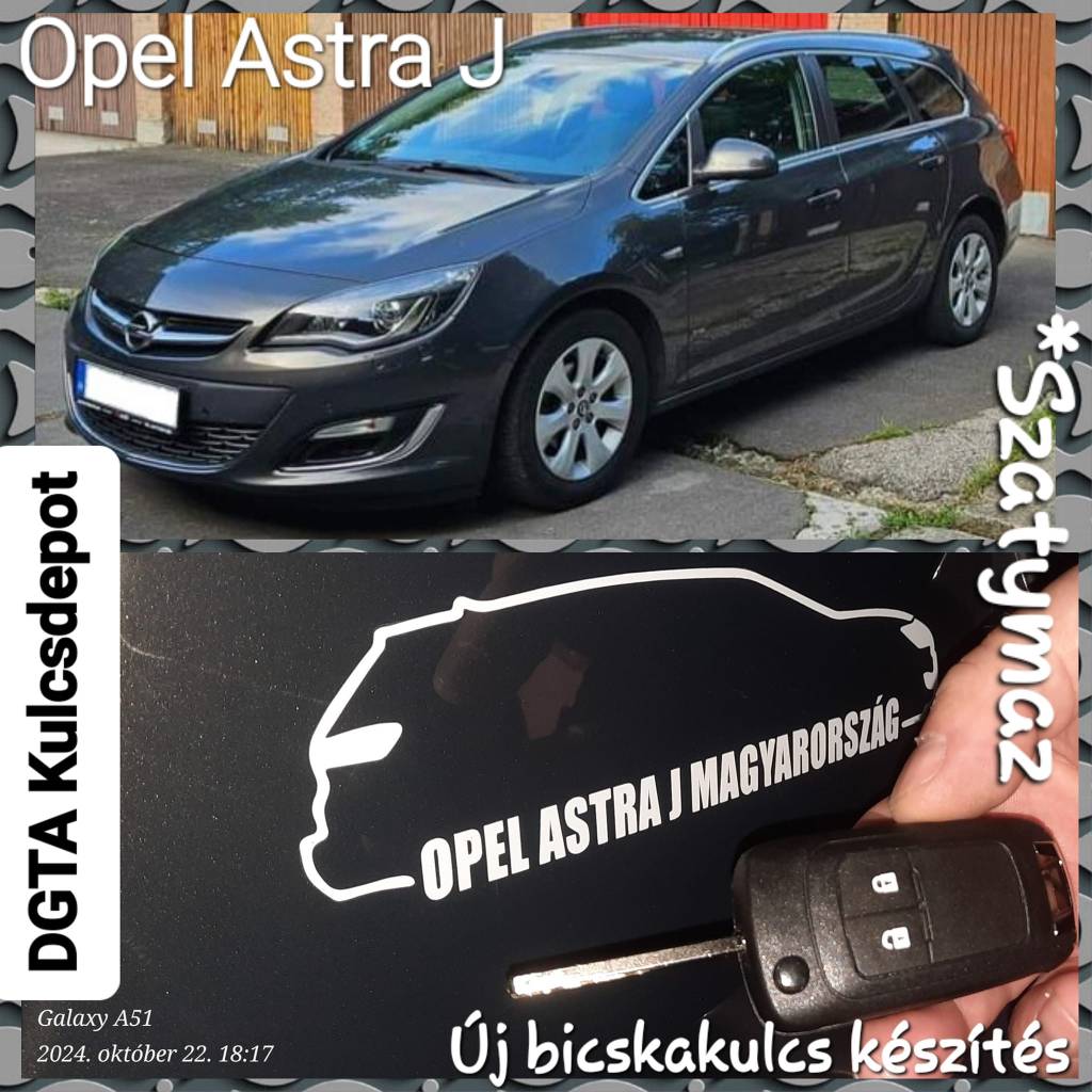 Opel Astra J kulcs